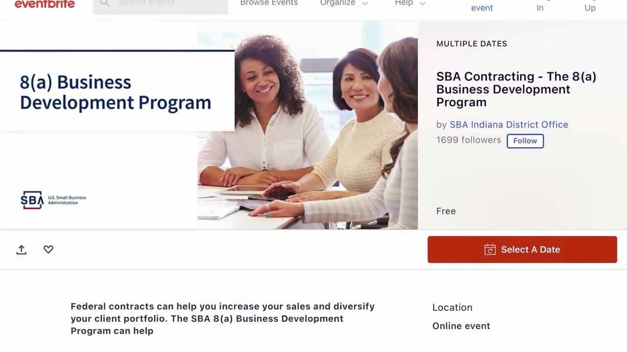 SBA Contracting Webinar The 8a Business Development Program is May 10 2022