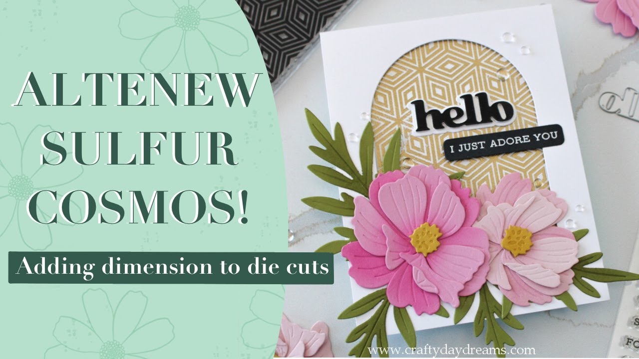Altenew Craft-A Flower: Sulfur Cosmos. How to add inked dimension to petals for flowers that pop!