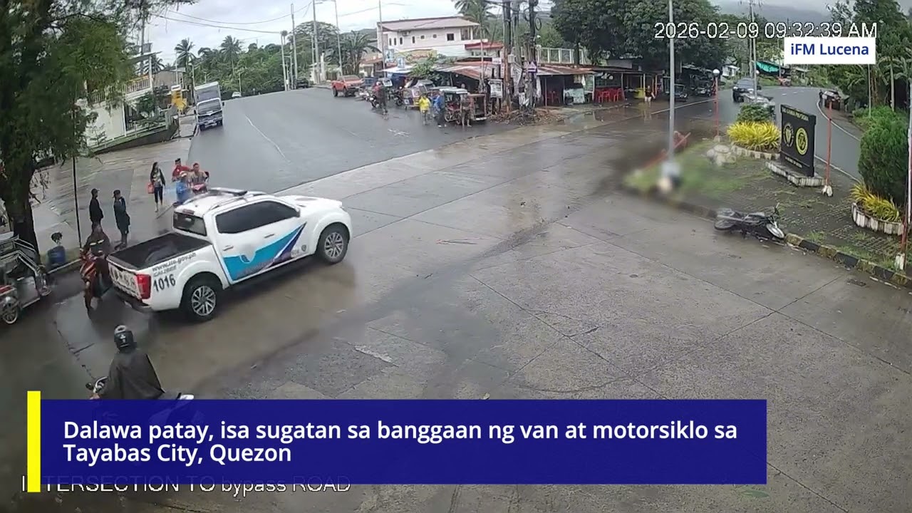 Dalawa patay, isa sugatan sa banggaan ng van at motorsiklo sa Tayabas City, Quezon