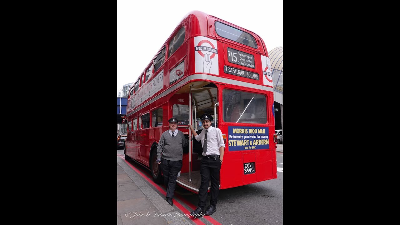 Fantastic crew-bus fun! Routemaster RML2344 on T15 with unusually characterful conductor.