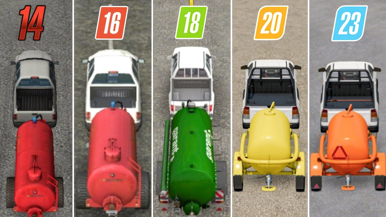 Fs14 vs Fs16 vs Fs18 vs Fs20 vs Fs23 | Slurry Tanker Comparison | Timelapse |