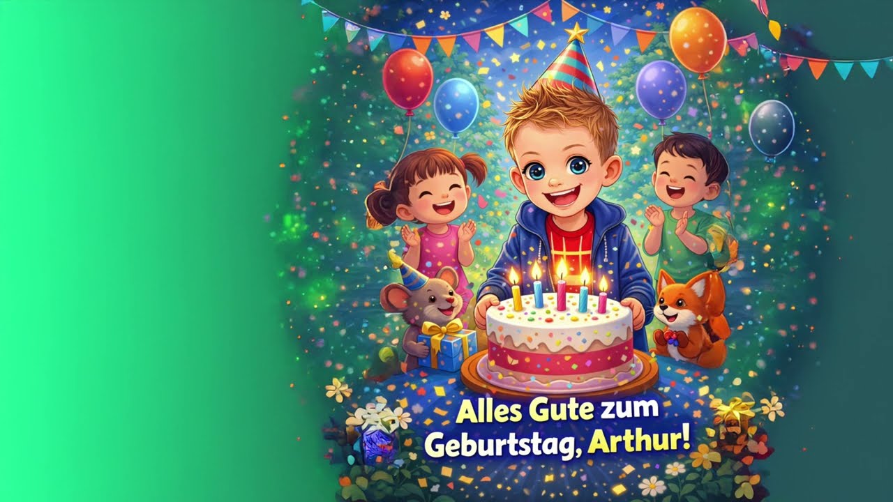 Alles Gute zum Geburtstag, Arthur 🎂 | Deutsches Geburtstagslied für Kinder (2–5 Jahre)