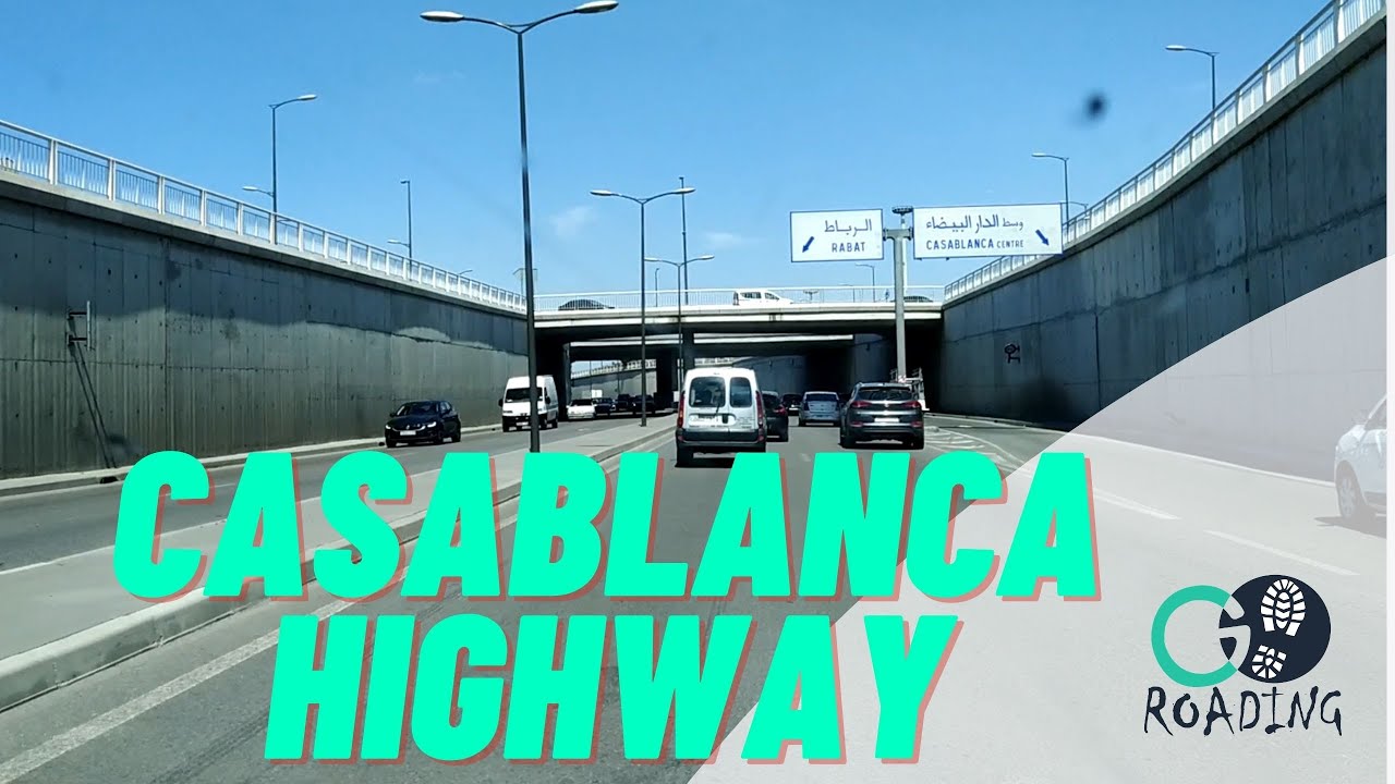 Driving on the urban highway of Casablanca, Morocco