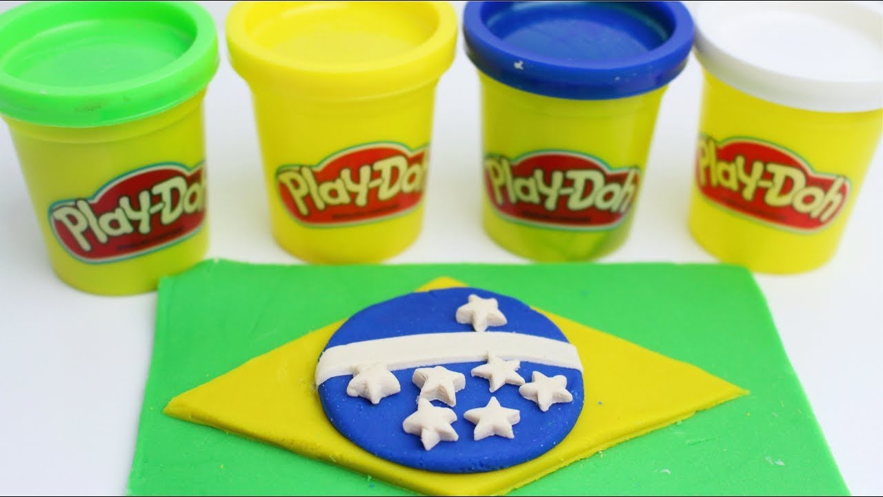 APRENDA A FAZER A BANDEIRA DO BRASIL COM MASSINHA// CONTOTOYS
