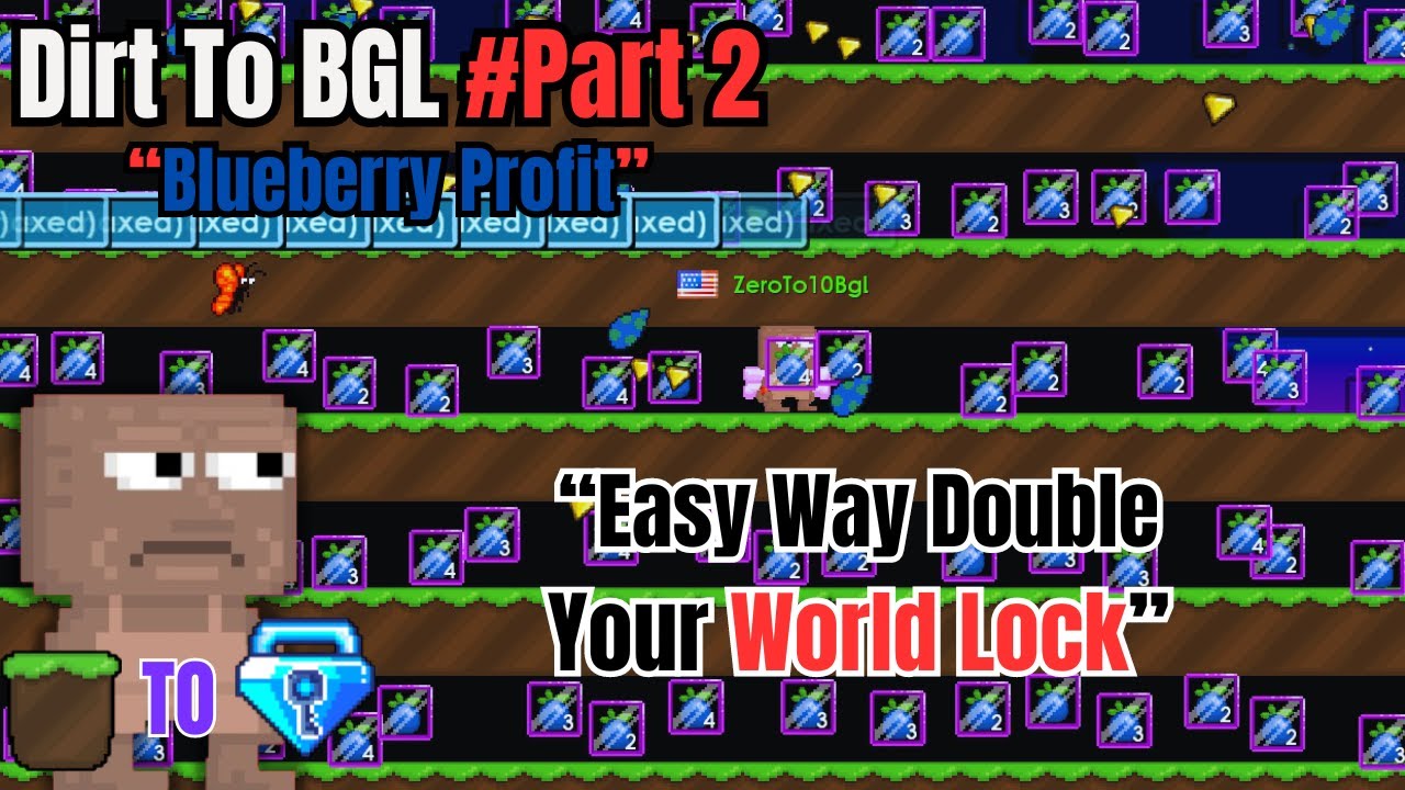 Dirt To BGL |Part 2 |Double Your World Lock With Blueberry  #Growtopia