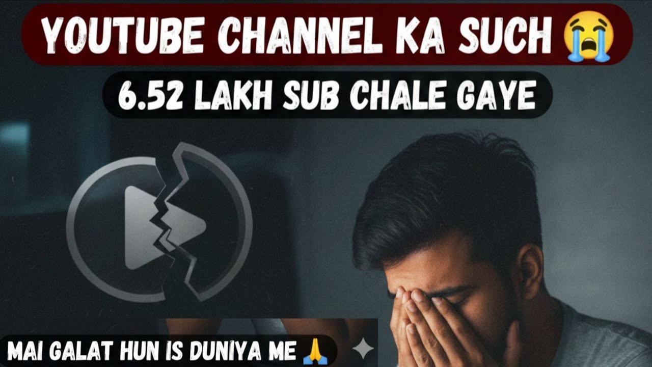 Youtube Channel ka such 😭 6.52lakh sub chle gye mai galt hun is duniya me 🙏