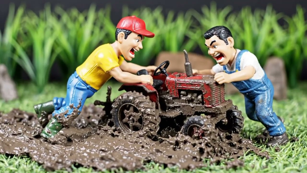 Proyek Traktor Adegan Mainan Miniatur | Cerita Bangunan ASMR yang Menenangkan