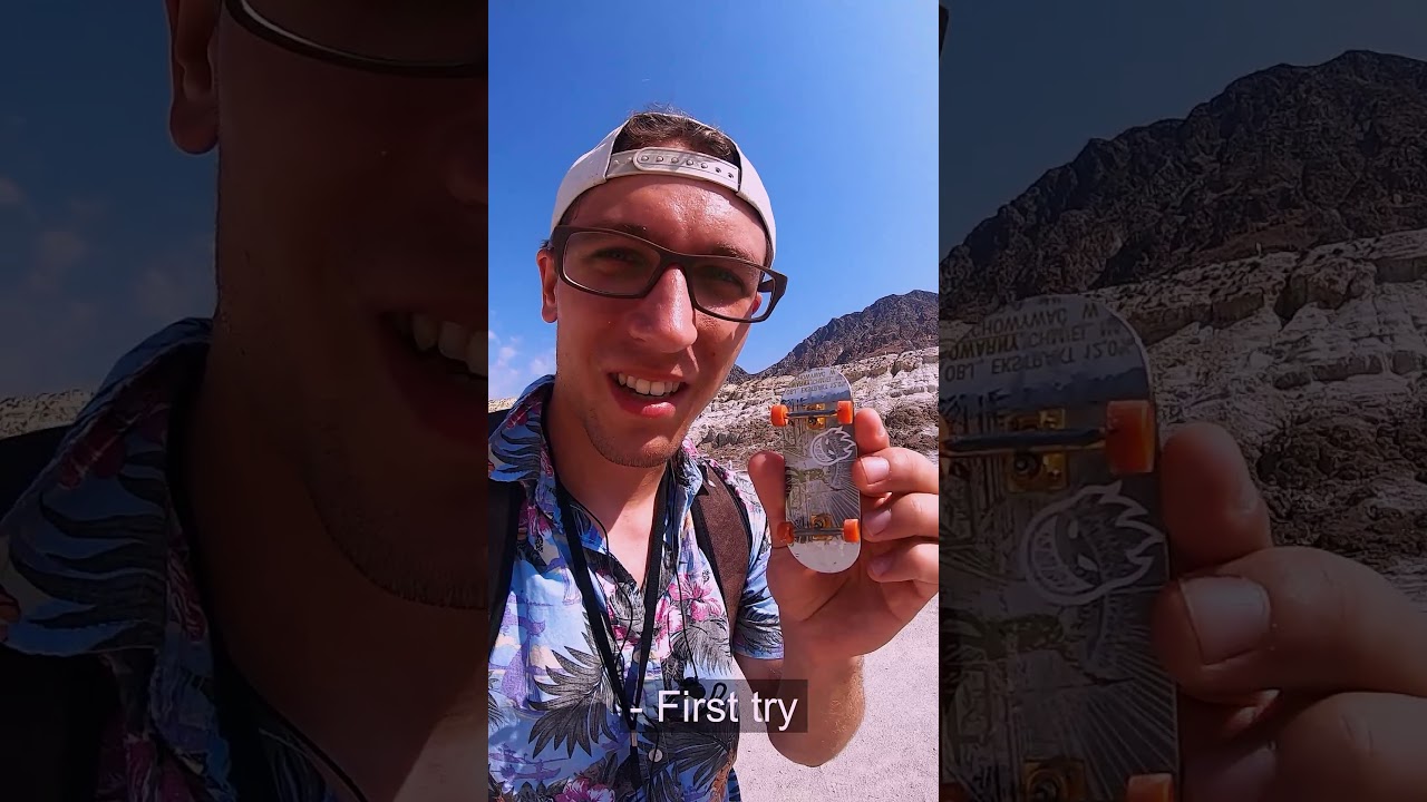 Grecja, wyspa Kos - fingerboarding outdoor - kickflip na dnie wulkanu Nissyros!