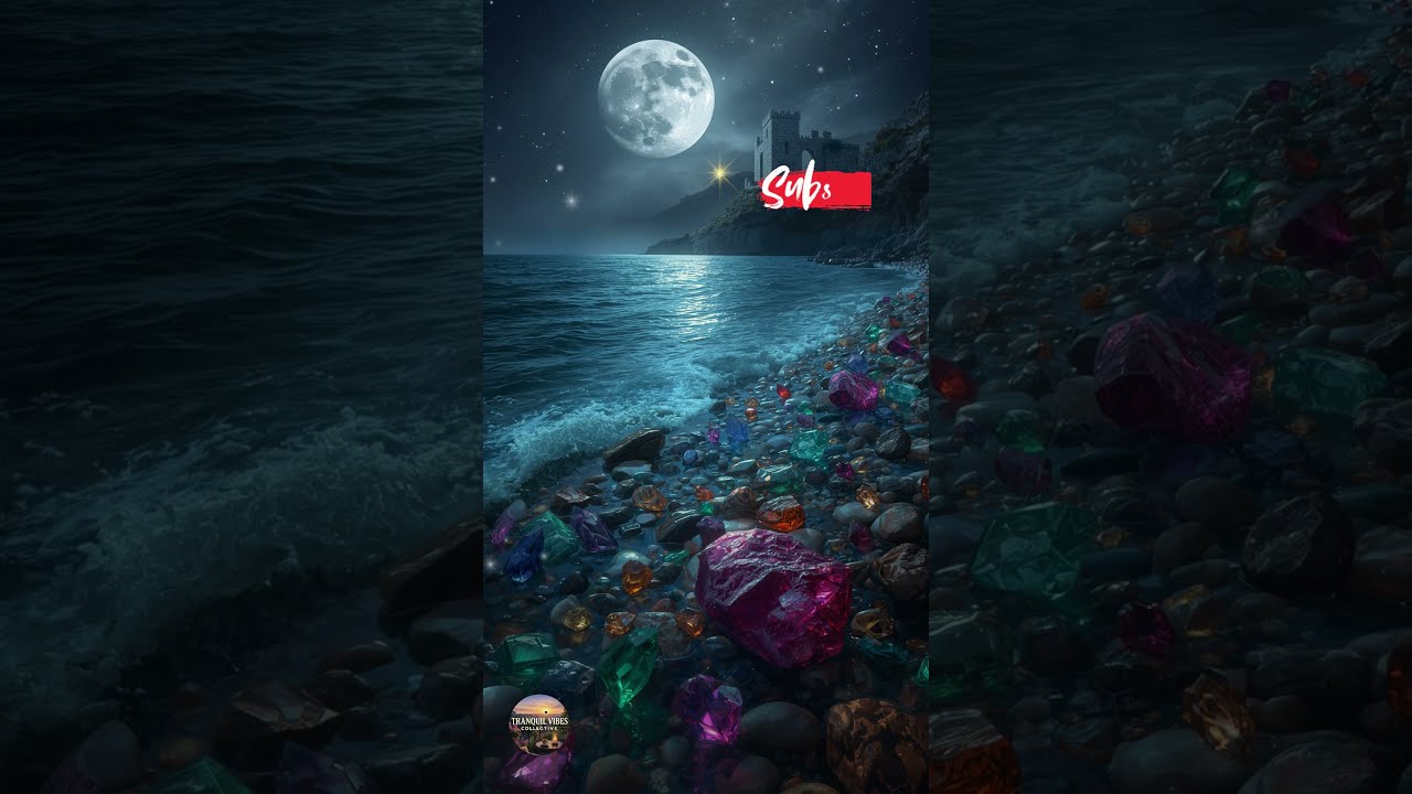 Moonlit Castle by the Sea | Shimmering Gems, Full Moon & Relaxing Music  (Castle, Moonlight Relax)