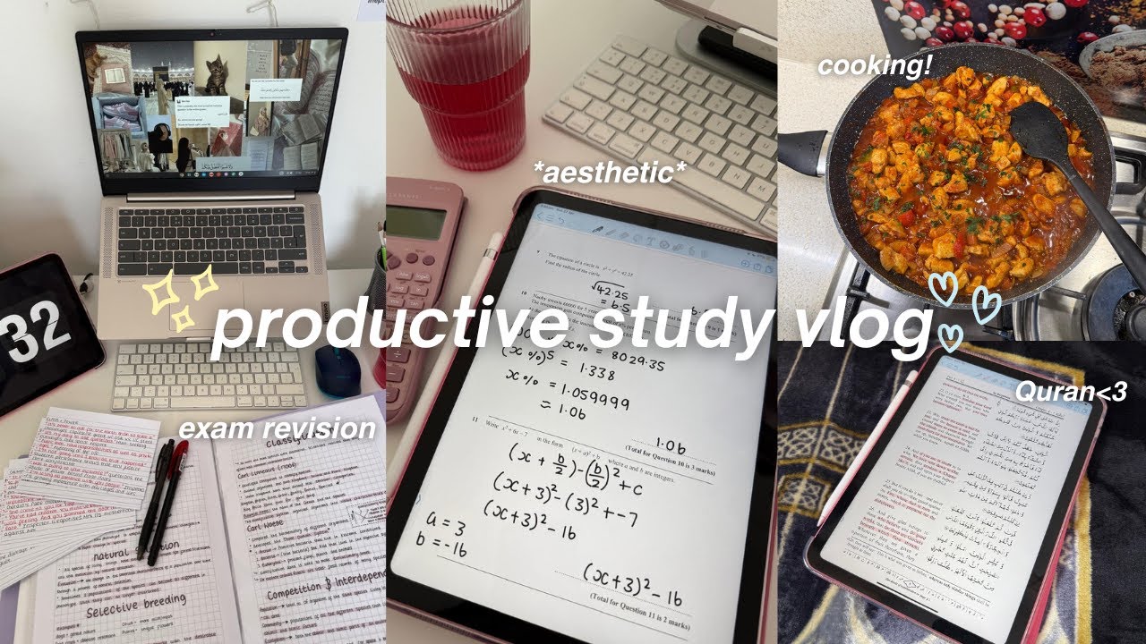 PRODUCTIVE GCSE STUDY VLOG ✧*。| making flashcards, past papers, cooking