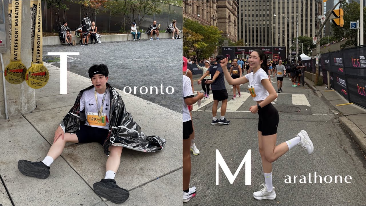[Toronto Vlog] Our First Ever Marathon in Toronto 🏃🏻🏃🏻‍♀️🩵