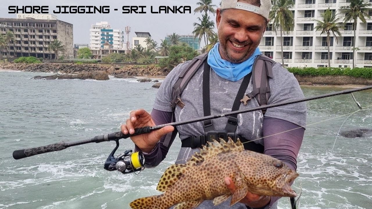 ULTRA LIGHT SHORE JIGGING - COLOMBO - SRI LANKA SURF FISHING | SHIMANO TWIN POWER XD - SPRO BUCKTAIL