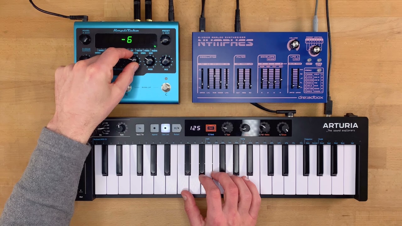 IK Multimedia Amplitube X Space Demo (no talking) with dreadbox Nymphes synth