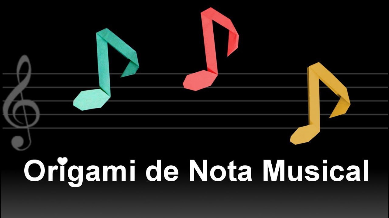 Como fazer Origami de Nota Musical.