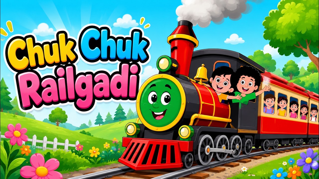 गाड़ी आयी छुक छुक 🚂- Full Rhyme in Hindi | Gadi Aayi Gadi Aayi Chuk Chuk Rhyme | Riya Rhymes