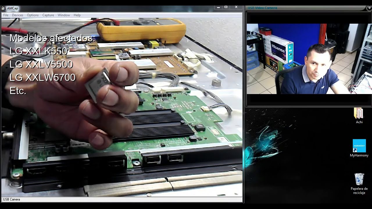 Reballing a microprocesador de TV LG, LGE35230