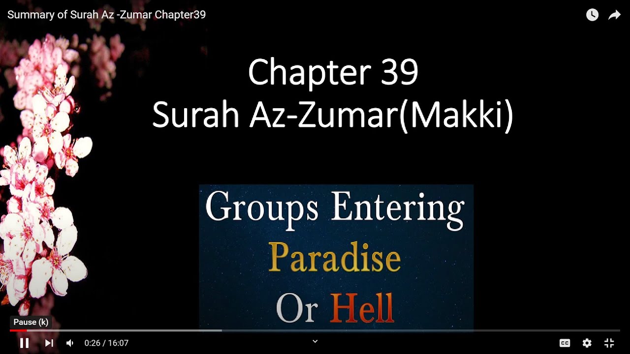 Summary of Surah Az -Zumar Chapter39