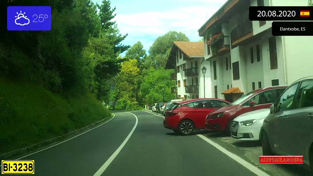 Driving through Bizkaia (Spain) from Gernika-Lumo to Elantxobe 20.08.2020 Timelapse x4