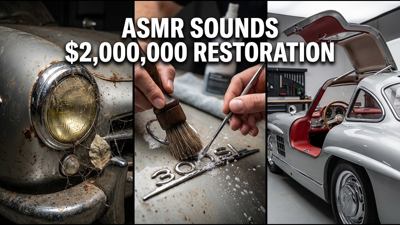ASMR SOUNDS   RESTORING a $2 Million Abandoned Icon 1955 Mercedes 300SL Gullwing