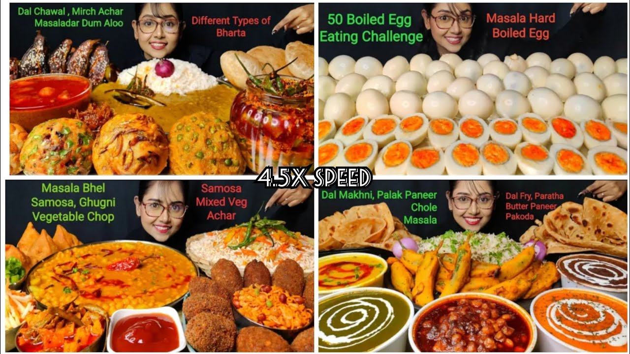 Asmr Mukbang_masala bhel samosa_dal makhni#mukbang_spicy 