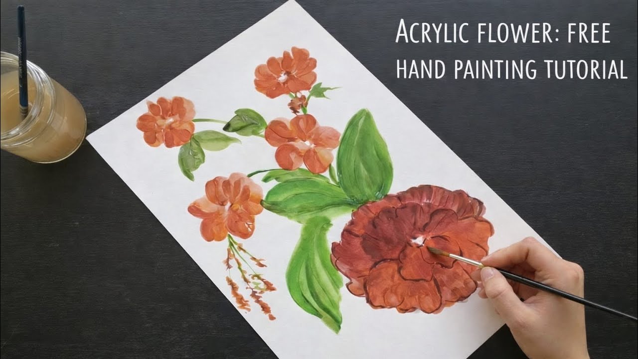 Easy Acrylic Flower Painting Tutorial for Beginners