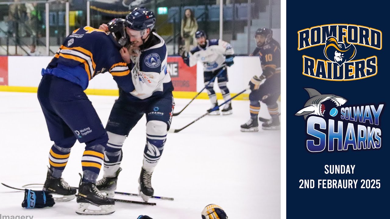 ROMFORD RAIDERS vs SOLWAY SHARKS HIGHLIGHTS | NIHL Match Week 18 | THE GLOVES ARE OFF!!