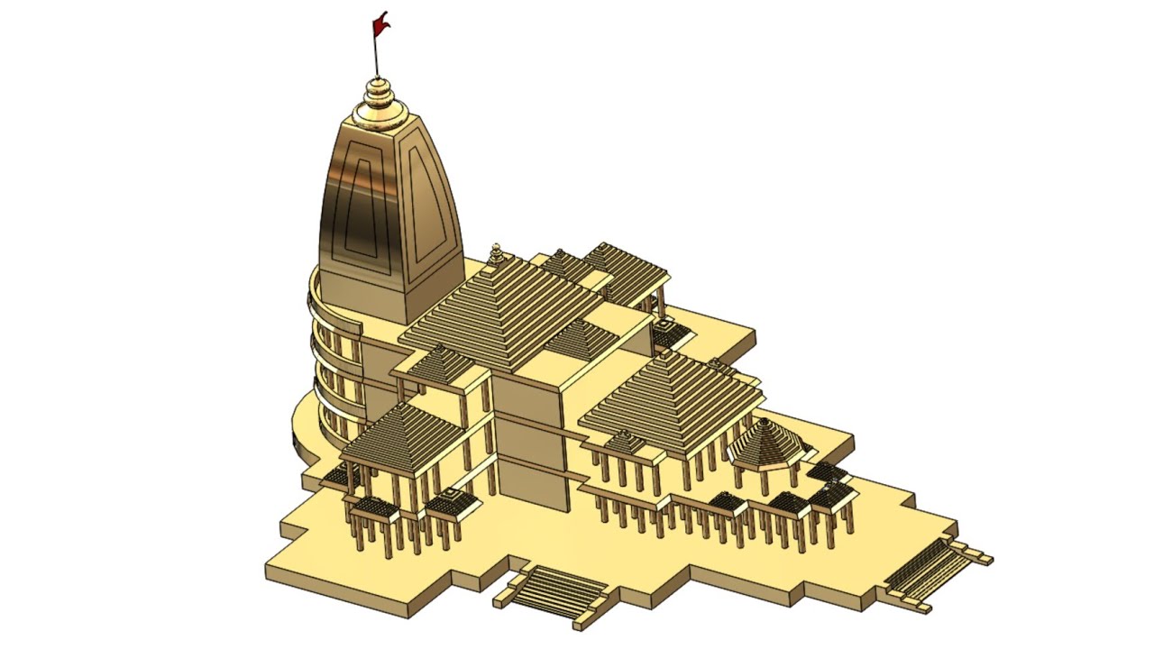 Cad modeling of Ram Mandir Model in solidworks 🚩🚩🚩