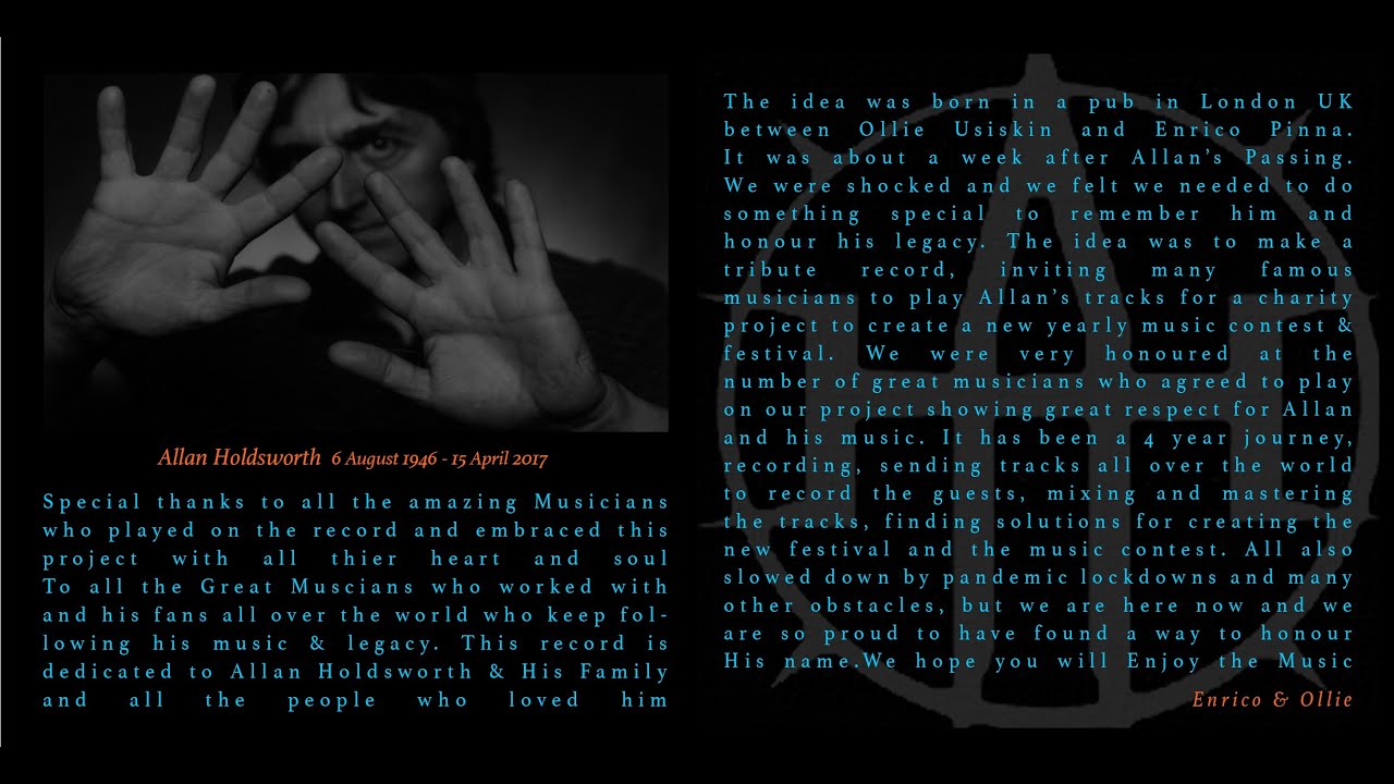 Allan Holdsworth - Fred backing track for guitar from -The Nineteen Men Of Tain -by Allan's Legacy