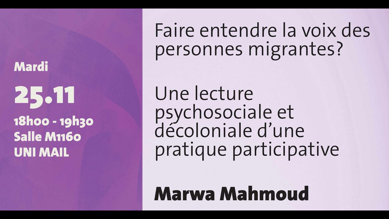 Retour sur la conférence de Marwa Mahmoud du 25 novembre 2025