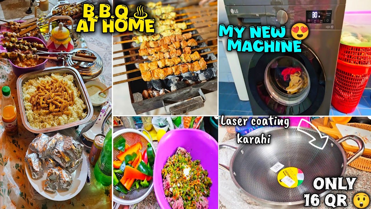 Budget Shopping In Qatar 🇶🇦 | My New Automatic Washing Machine 😍| B.b.q at Home 🍢| Ramadan Prep🌙✨️