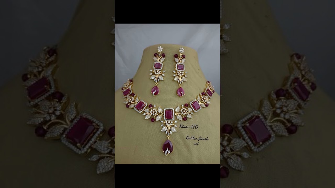 Zircon Jewellery Set's design2025|stunning necklace ideas|#mariadressingideas