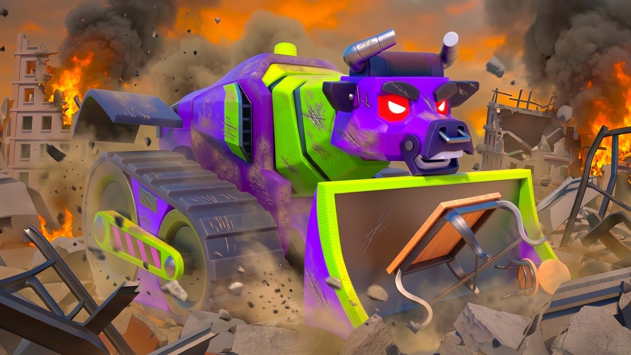 ¡El toro Billdozer Vs GEMELO MALVADO! ¿Quién ganará? | Súper Equipo de Rescate de Camiones