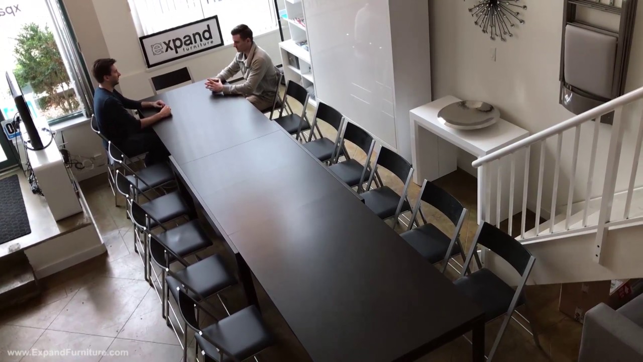 Demo of the Juggernaut extending table seating 22 people