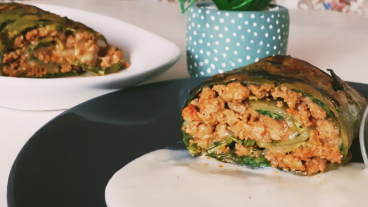 رولو البطاطس باللحم المفروم و سبانخ مم يستحق تجربه 😍 rollo de patatas con carne molida y espinaca