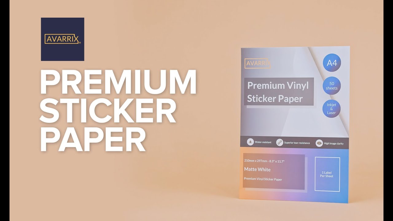 Avarrix Premium Printable Vinyl Sticker Paper - Matte Surface Finish