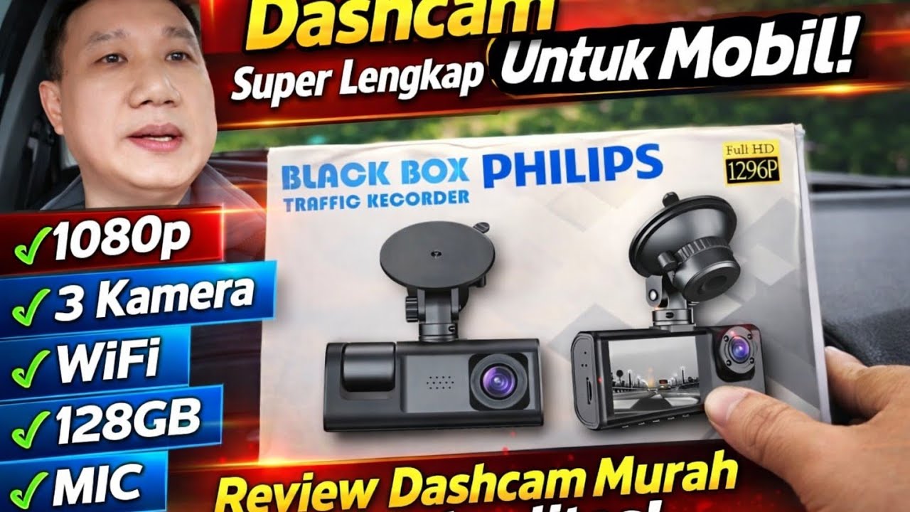 Dashcam 3 Kamera Kok Murah?🔥Black Box Philips KW Traffic Recorder Dashcamp 3 Camera