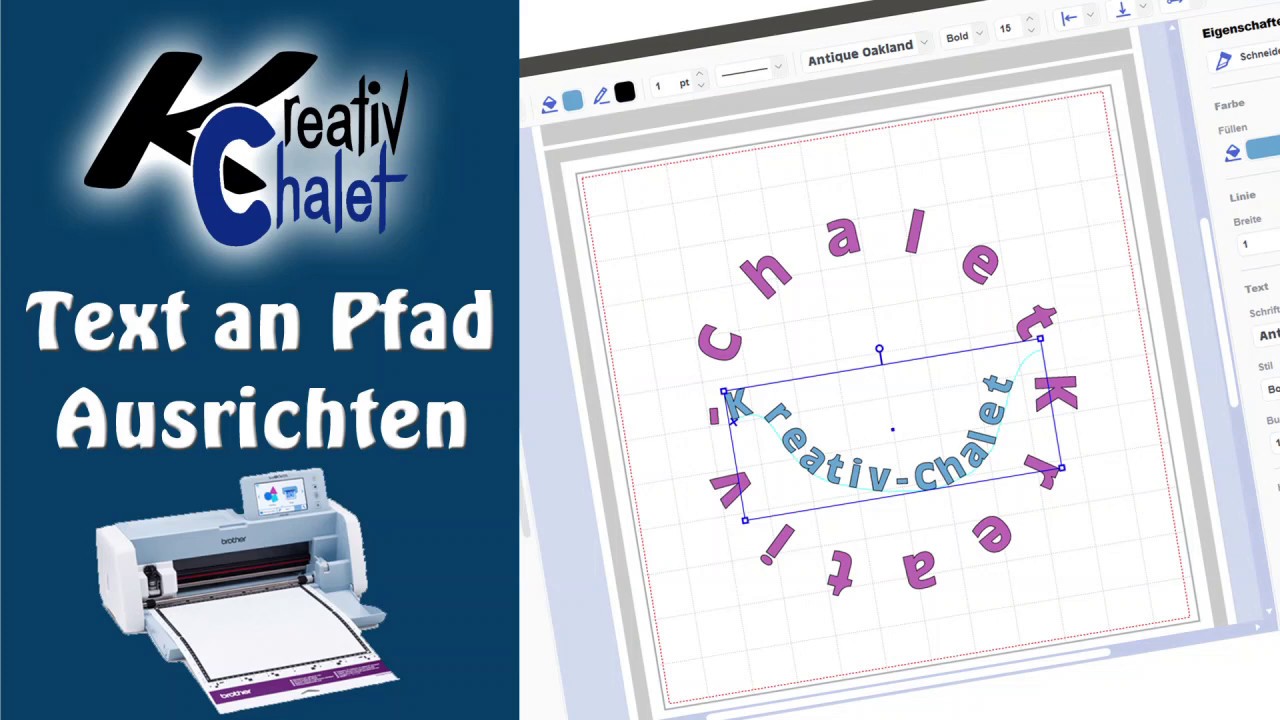 Text biegen - jetzt auch mit Brother Canvas Workspace