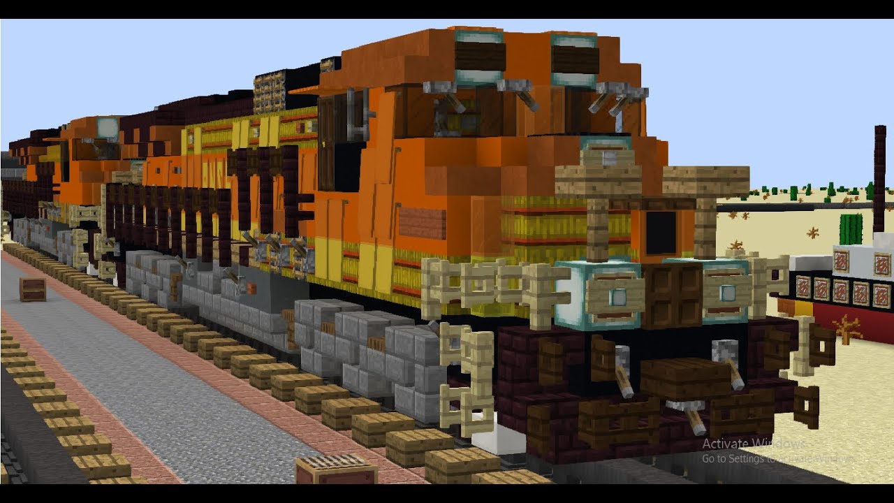 minecraft BNSF dash 9 C44-9W diesel locomotive tutorial