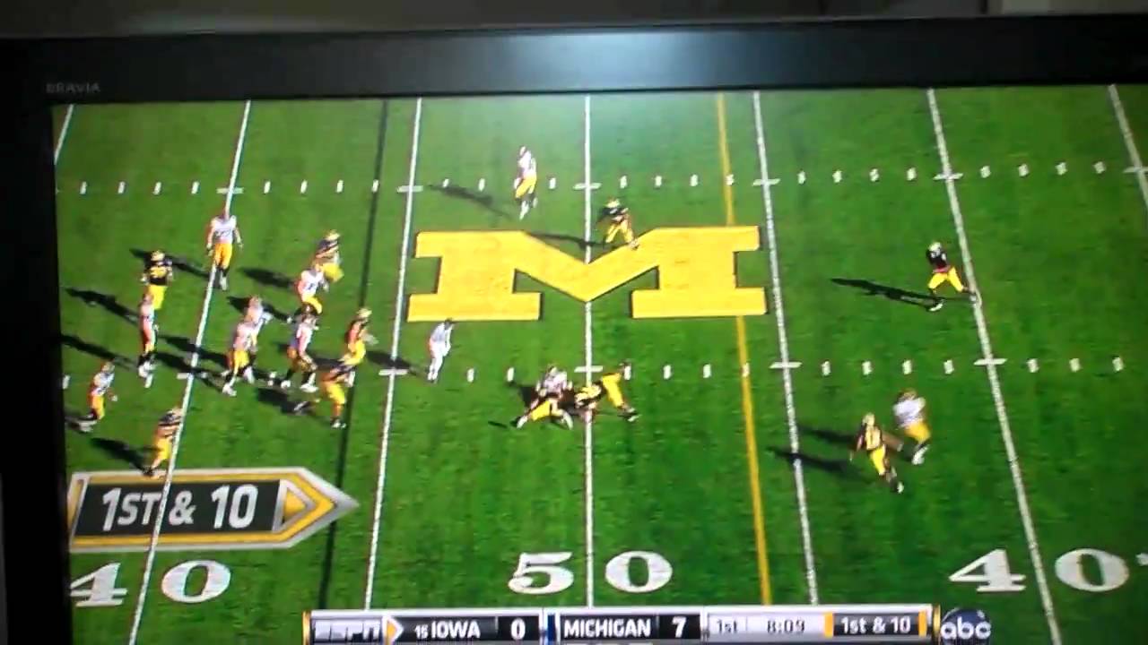 Michigan Big hit Against Iowa (HD)