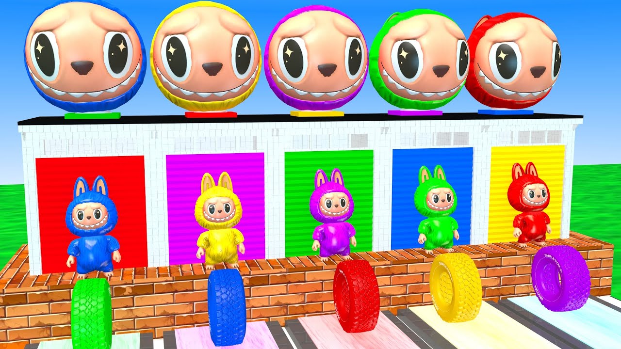 Long Slide Game With Cow Elephant Gorilla Hippopotamus Tiger - 3d Animal Game - Funny 3d Animals