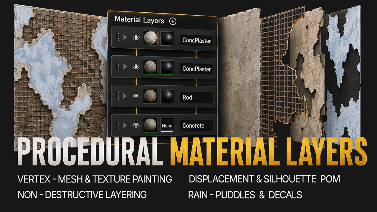 UE5 Procedural Material Layers System | Advanced Material Workflow#gamedev#unrealengine5 #blender3d