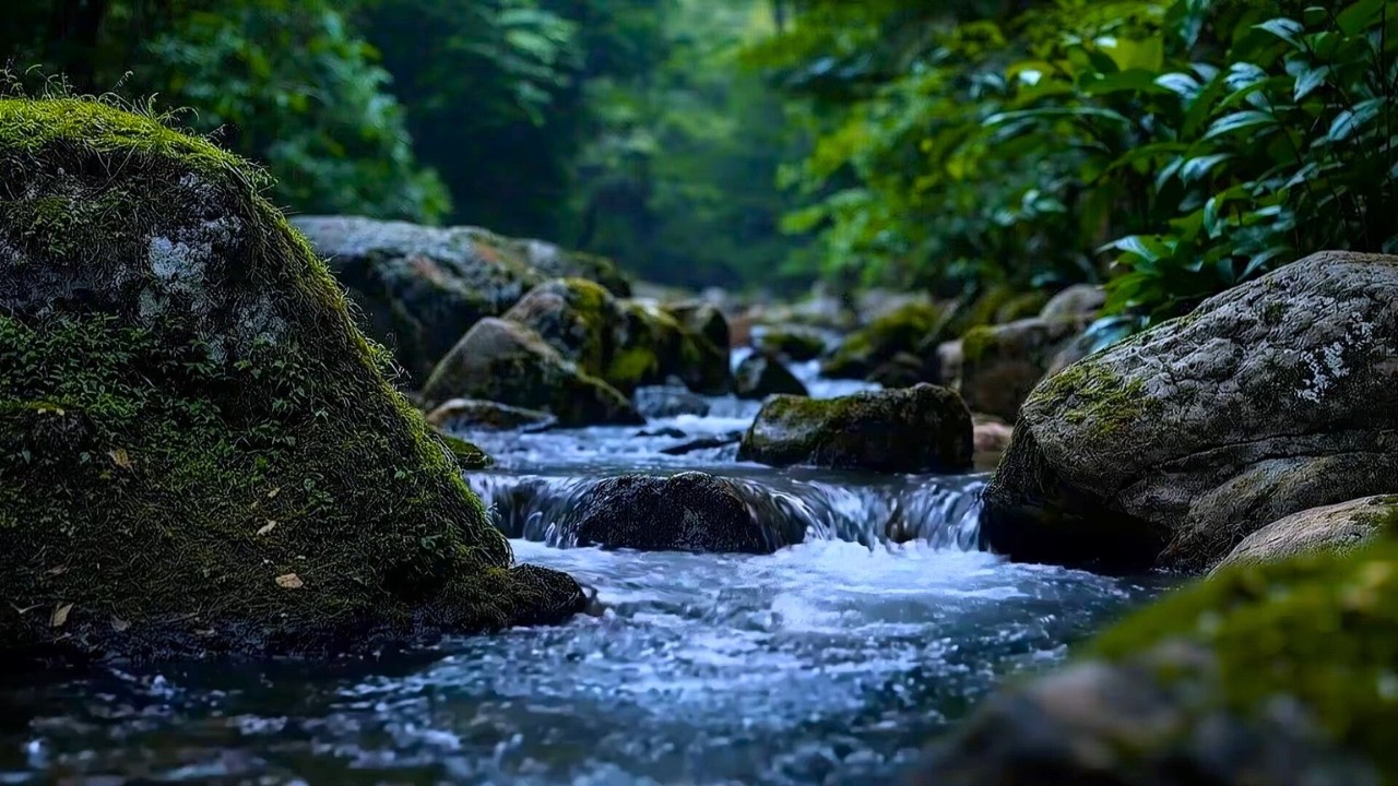 Instant Deep Sleep in a Peaceful Forest River 🌿 Relaxing River Sounds with Birds for Stress Relief