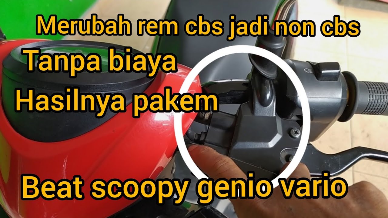 cara merubah rem cbs jadi non cbs honda beat genio scoopy vario hasilnya pakem banget