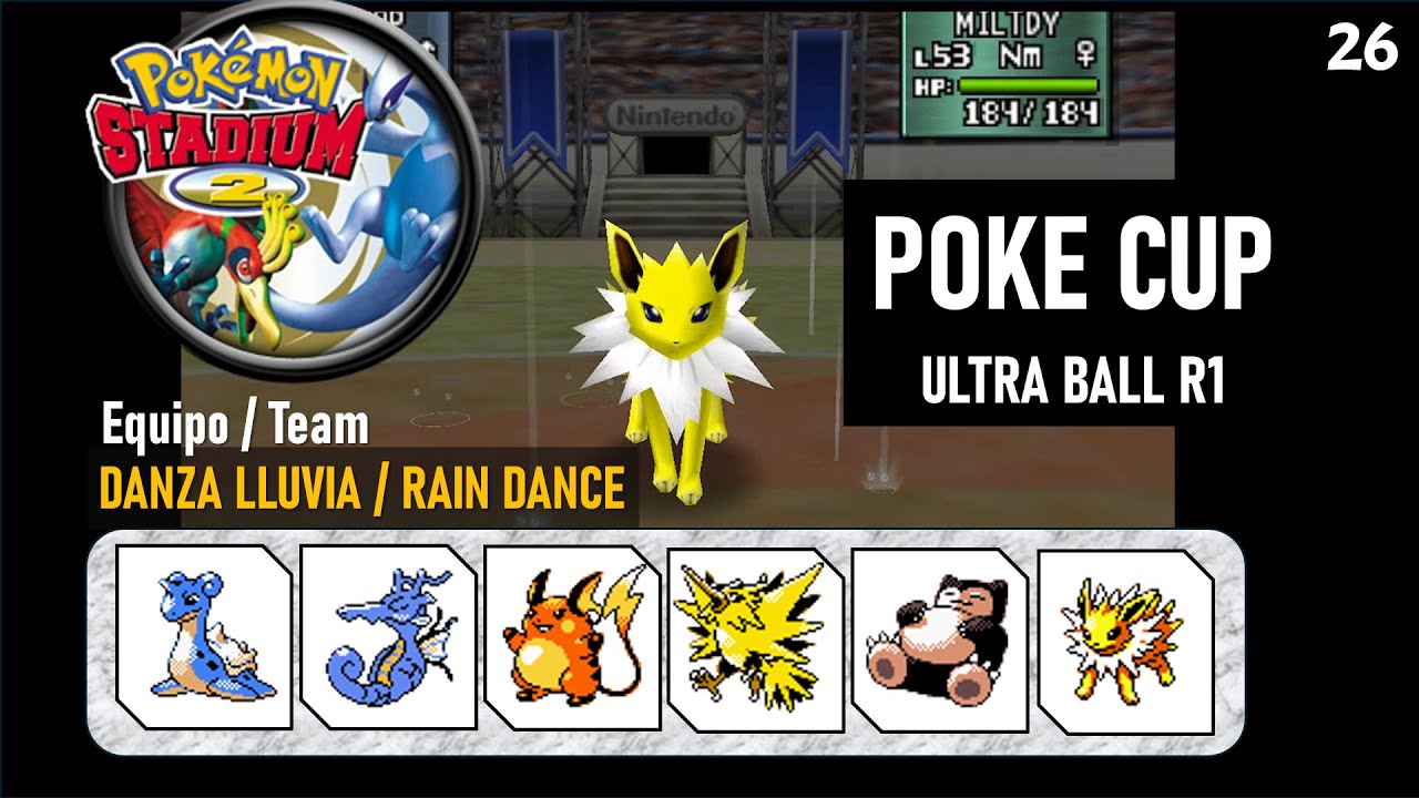 Equipo DANZA LLUVIA! Pokemon Stadium 2 Poke Cup Ultra Ball R1 (Semi-Narración)
