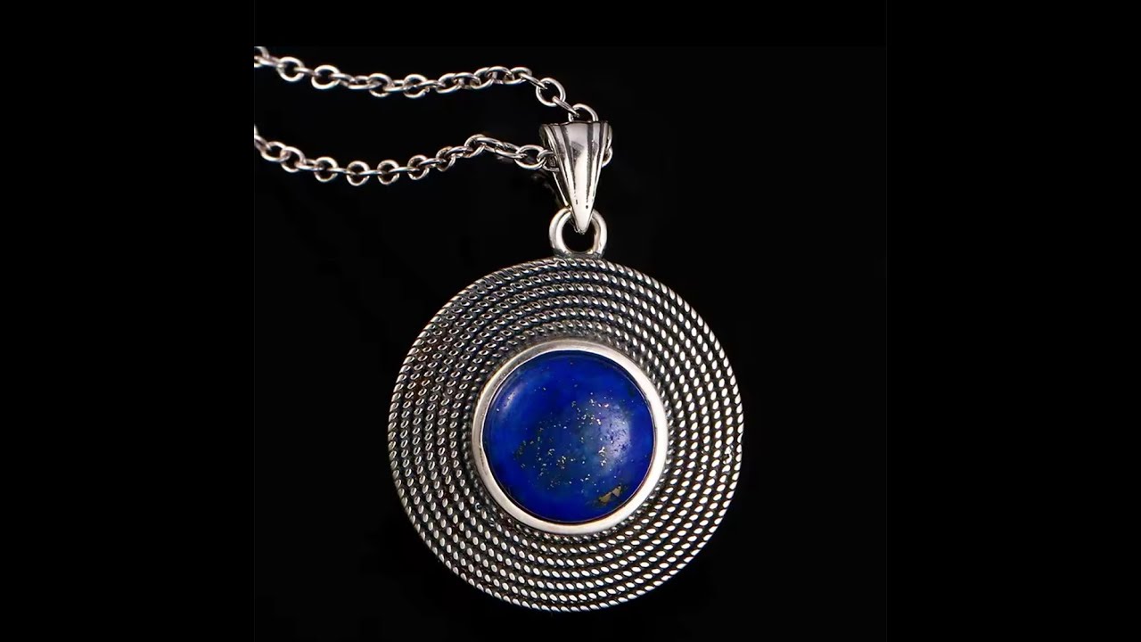 Celestial Elegance Sterling Silver Lapis Lazuli Pendant