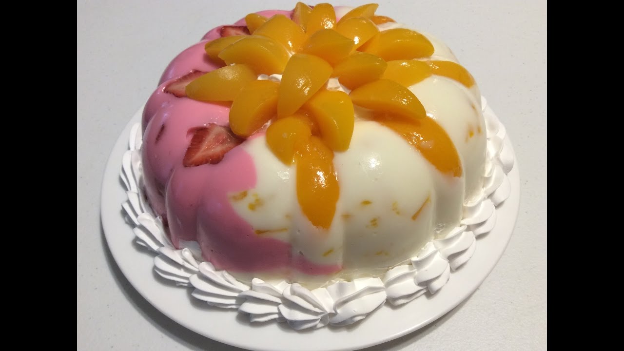 🍑 🍓 GELATINA DE YOGURT COMBINADA FRESA DURAZNO / PARA NEGOCIO