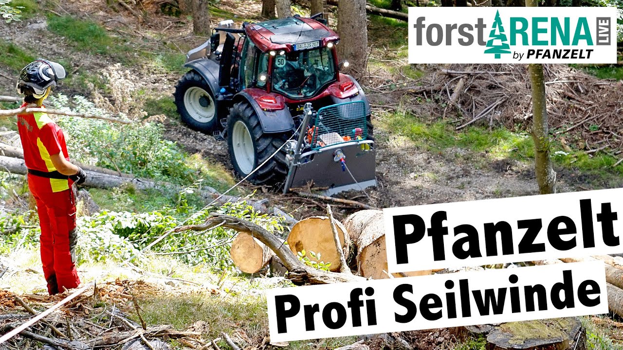 Pfanzelt Profi Getriebe Seilwinde P186 mit Hilfswinde und Polterschild | forstARENA Beratungswochen