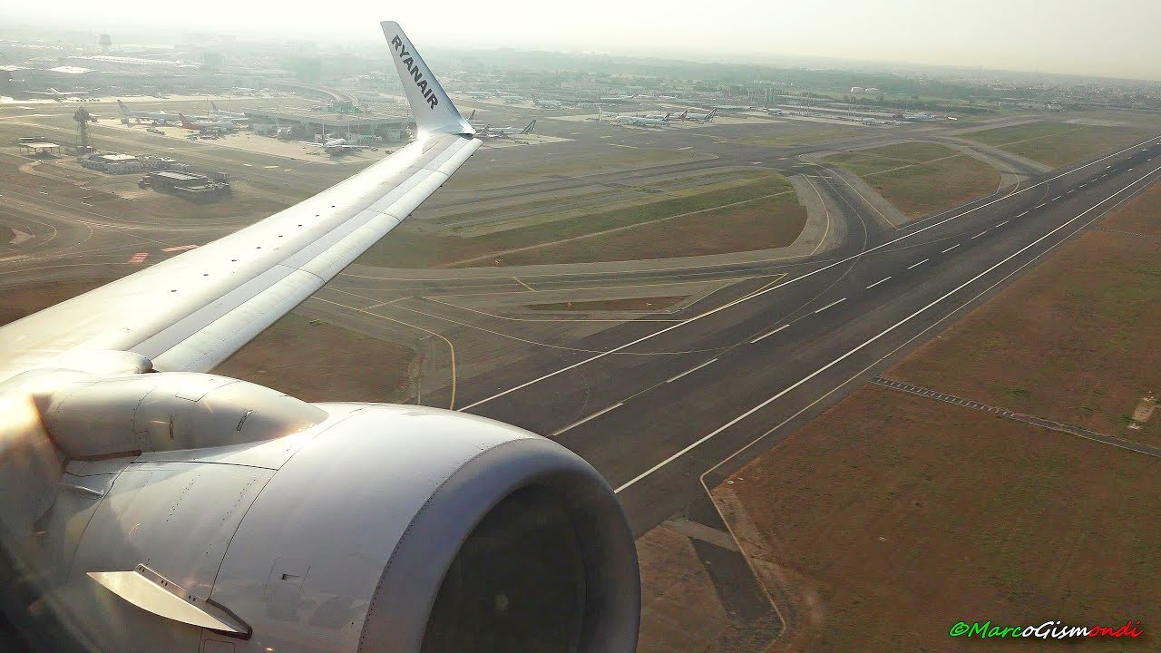 [4K] CFM56-7B Incredible Sound ! • Ryanair B737-800 takeoff from Rome FCO