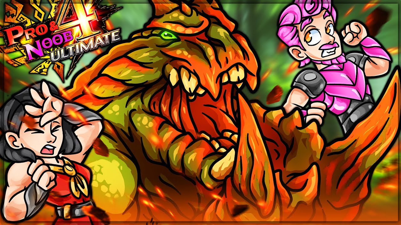 EXPLOSIVE GOD FROG - G Rank - Pro and Noob VS Monster Hunter 4 Ultimate! (Berserk Tetsucabra)