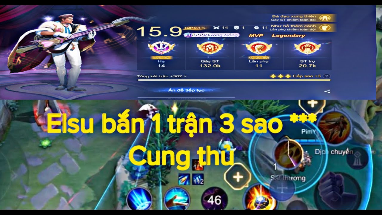 elsu bắn không cần nhìn map , khiến tem bạn tưởng hack map | Liên Quân mobile